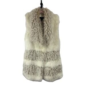 H&M Mixed Faux Fur Vest S Faux Mongolian Lamb Shearling Style Glam Mob Wife Boho